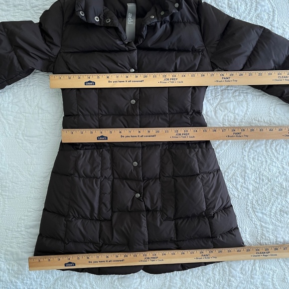 Add Dark Gray Quilted Down Puffer Jacket Coat Snap Closure - Picture 5 of 11